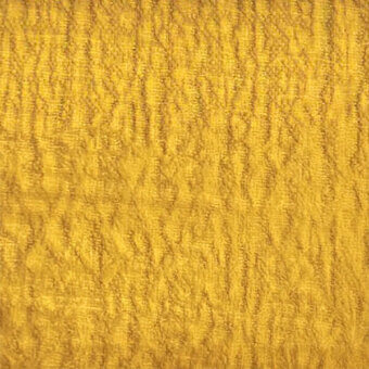 Mustard yellow egoitaliano snake fabric texture with dense looped fibers and vertical ribbing, displaying a matted, organic surface.